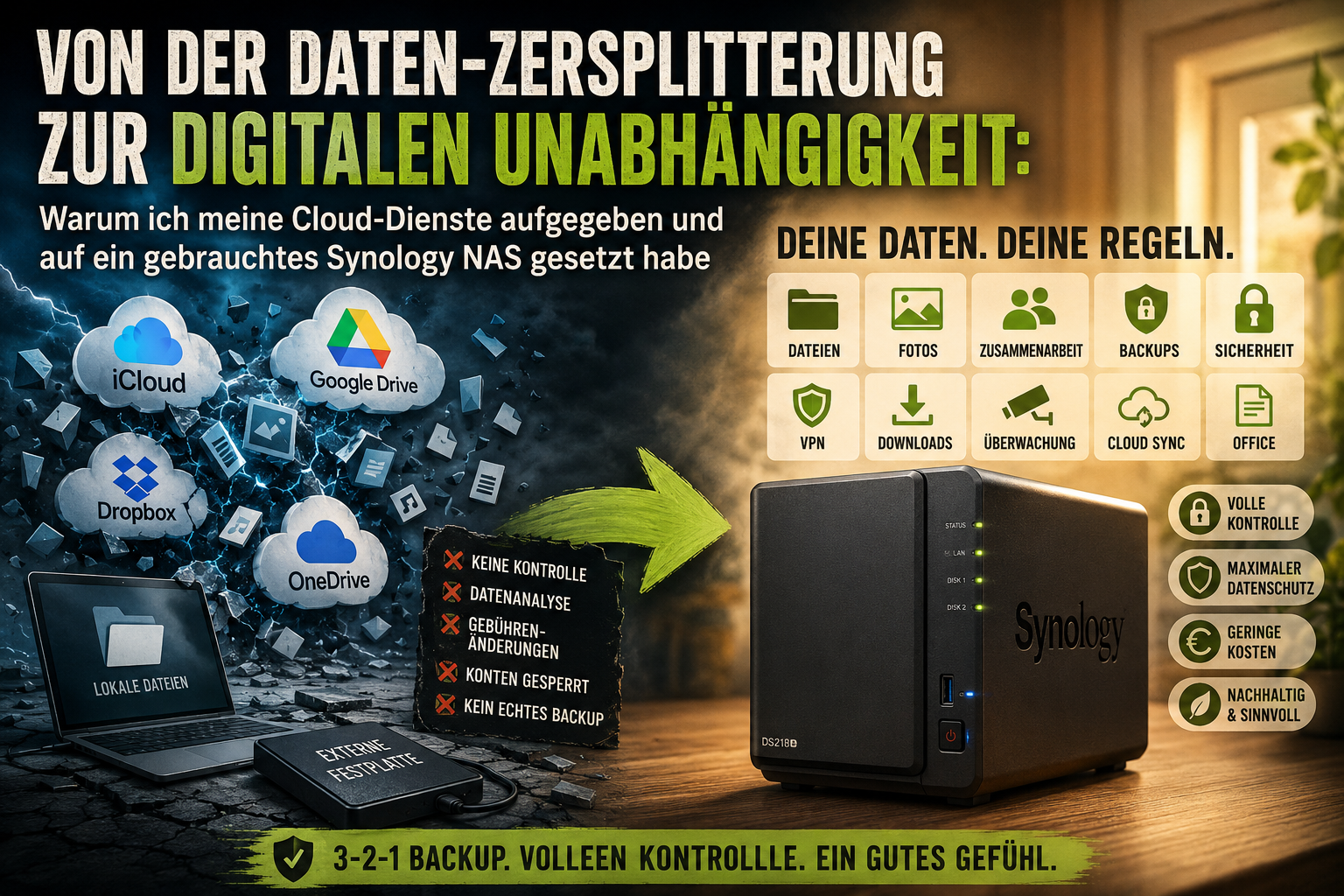 Von der Daten-Zersplitterung zur digitalen Unabhängigkeit: Warum ich meine Cloud-Dienste aufgegeben und auf ein Synology NAS gesetzt habe